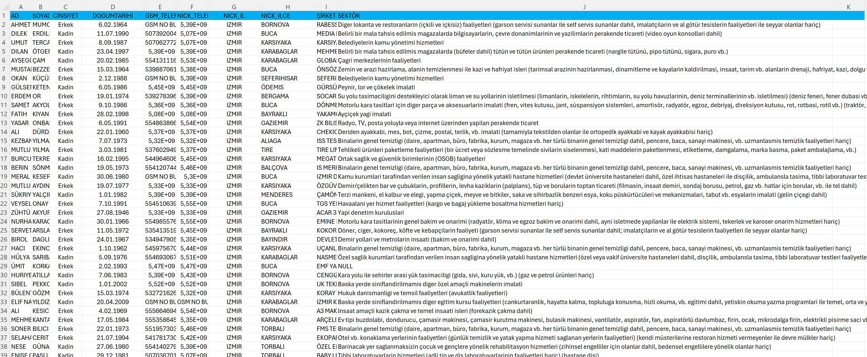 Sigorta Müşteri Dataları